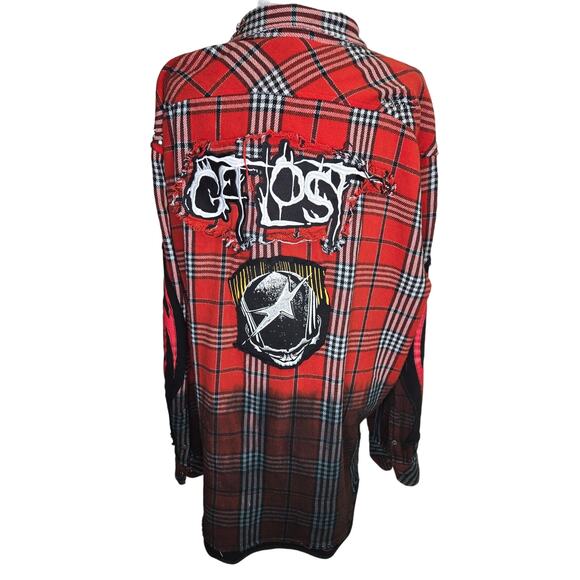 Diesel Get lost Goth Patch work Oversized flannel XXL - Picture 3 of 5